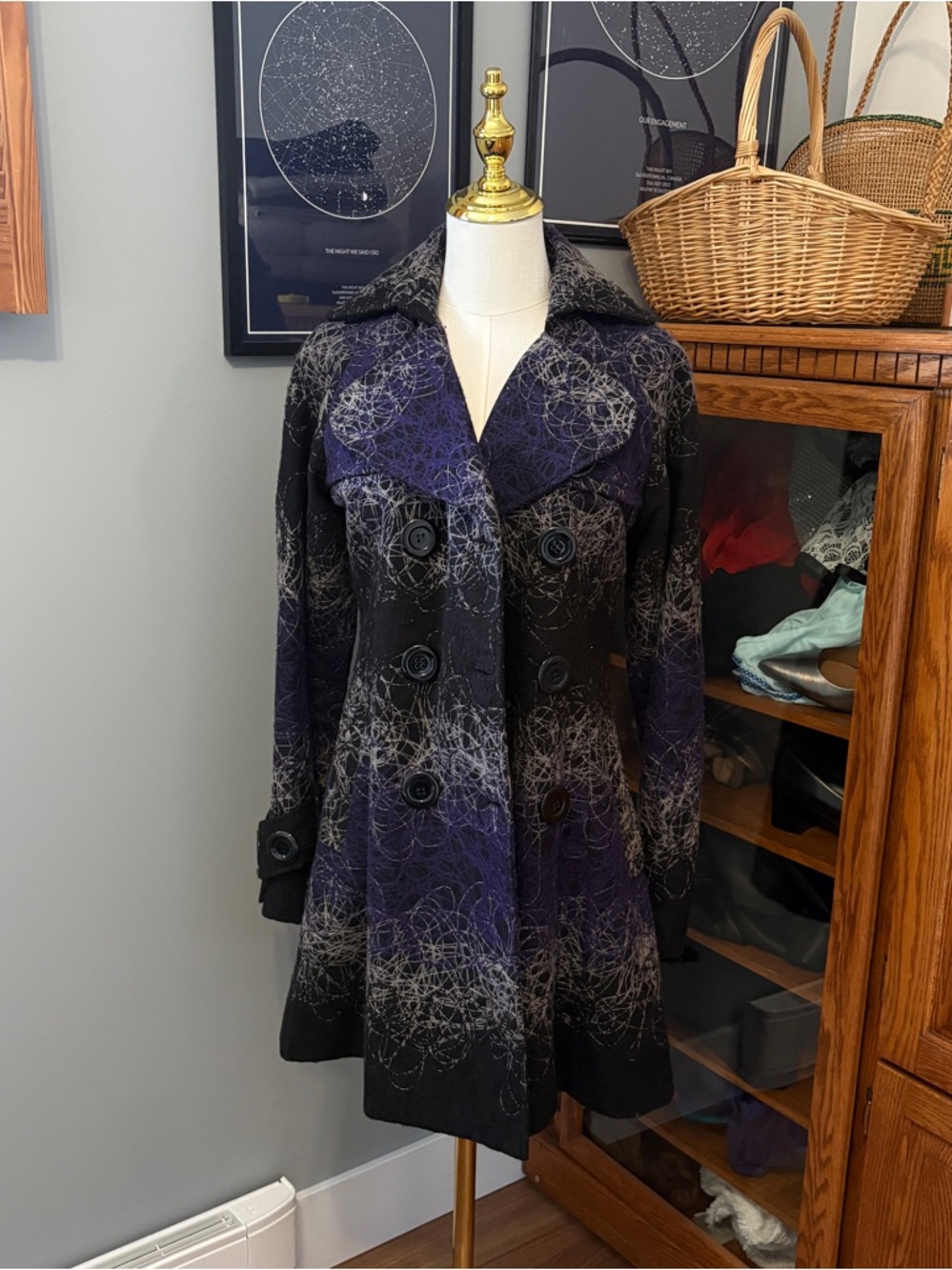 Y2K Papillon Abstract Print Coat
